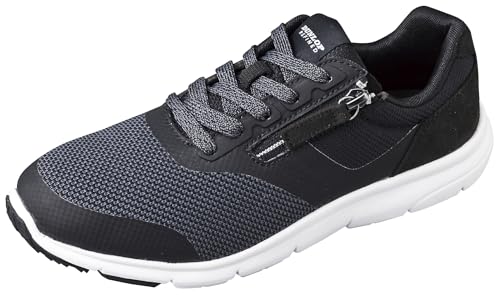 [ダンロップリファインド] 幅広 4E ウォーキングシューズ レディース 通勤 軽量 スニーカー OF0011 ブラック 24.0 cm